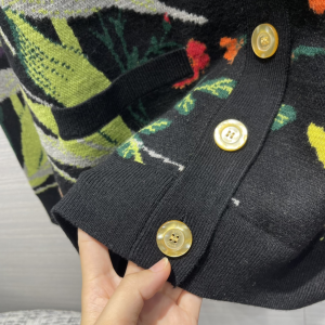 Replica Womens Clothing Gucci Flora Cotton Wool Cardigan Black SML A198PP680 AA190351