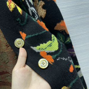 Replica Womens Clothing Gucci Flora Cotton Wool Cardigan Black SML A198PP680 AA190351
