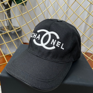Replica Womens Hats Chanel CC Logo Black Cotton Baseball Cap Hat A190PP180 AA190325