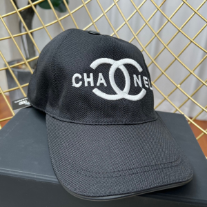 Replica Womens Hats Chanel CC Logo Black Cotton Baseball Cap Hat A190PP180 AA190325