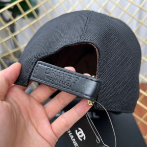 Replica Womens Hats Chanel CC Logo Black Cotton Baseball Cap Hat A190PP180 AA190325