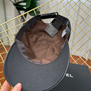 Replica Womens Hats Chanel CC Logo Black Cotton Baseball Cap Hat A190PP180 AA190325