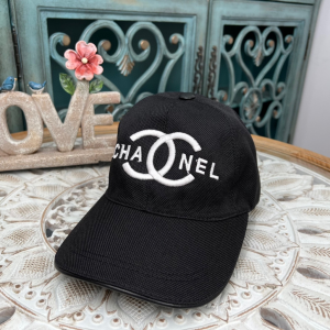 Replica Womens Hats Chanel CC Logo Black Cotton Baseball Cap Hat A190PP180 AA190325