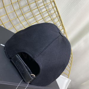 Replica Womens Hats Chanel CC Logo Black Cotton Baseball Cap Hat A190PP180 AA190329