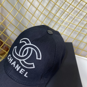 Replica Womens Hats Chanel CC Logo Black Cotton Baseball Cap Hat A190PP180 AA190329