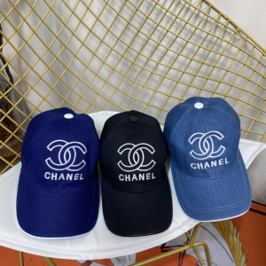 Replica Womens Hats Chanel CC Logo Black Cotton Baseball Cap Hat A190PP180 AA190329