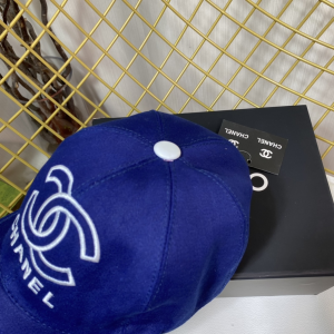 Replica Womens Hats Chanel CC Logo Blue Cotton Baseball Cap Hat A190PP180 AA190327