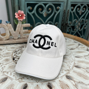 Replica Womens Hats Chanel CC Logo White Cotton Baseball Cap Hat A190PP180 AA190324