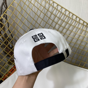 Replica Womens Hats Givenchy White Cotton Baseball Cap Hat A190PP180 AA190339