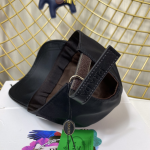 Replica Womens Hats Prada Black Nylon Baseball Cap Hat A190PP180 AA190332