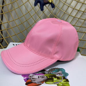 Replica Womens Hats Prada Pink Nylon Baseball Cap Hat A190PP180 AA190330