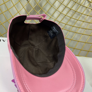 Replica Womens Hats Prada Pink Nylon Baseball Cap Hat A190PP180 AA190330
