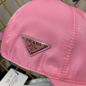 Replica Womens Hats Prada Pink Nylon Baseball Cap Hat A190PP180 AA190330