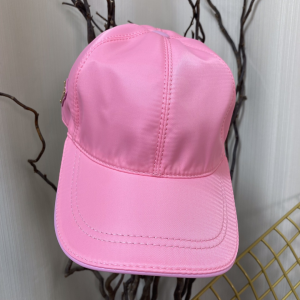 Replica Womens Hats Prada Pink Nylon Baseball Cap Hat A190PP180 AA190330