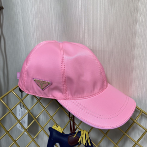 Replica Womens Hats Prada Pink Nylon Baseball Cap Hat A190PP180 AA190330