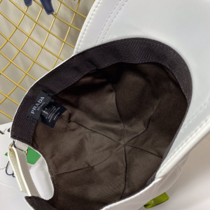 Replica Womens Hats Prada White Nylon Baseball Cap Hat A190PP180 AA190331