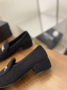 Replica Womens Shoes Chanel Black Wool Skin Loafers 35 To 41 A151PP480 AA190264