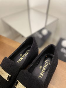 Replica Womens Shoes Chanel Black Wool Skin Loafers 35 To 41 A151PP480 AA190264