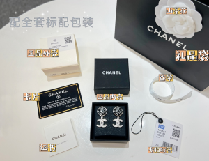 Replica Womens Jewelry Chanel Crystals CC Logo Earrings A62P180 AA190389