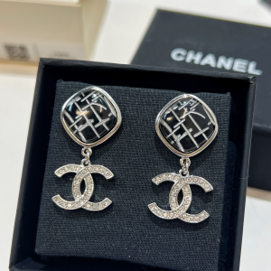 Replica Womens Jewelry Chanel Crystals CC Logo Earrings A62P180 AA190389
