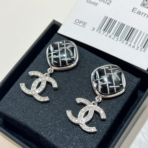 Replica Womens Jewelry Chanel Crystals CC Logo Earrings A62P180 AA190389