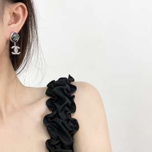 Replica Womens Jewelry Chanel Crystals CC Logo Earrings A62P180 AA190389