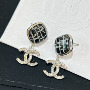 Replica Womens Jewelry Chanel Crystals CC Logo Earrings A62P180 AA190389