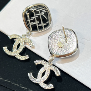 Replica Womens Jewelry Chanel Crystals CC Logo Earrings A62P180 AA190389