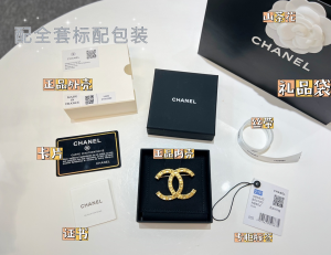 Replica Womens Jewelry Chanel Gold CC Logo Brooch A62P180 AA190387