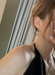 Replica Womens Jewelry Chanel Gold CC Logo and Heart Earrings A62P180 AA190390