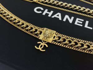 Replica Womens Jewelry Chanel Vintage Gold CC Lion Chain Necklace A39P380 AA190385