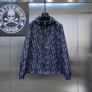 Dior Black Oblique Zipper Jacket Coat 