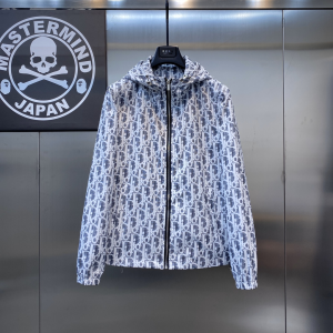 Dior Gray Oblique Zipper Jacket Coat 