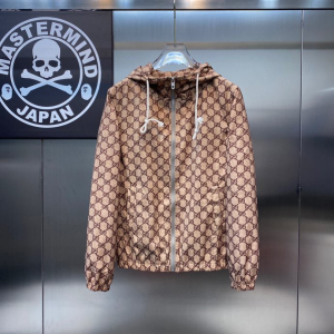 Gucci Beige GG Zipper Jacket Coat 