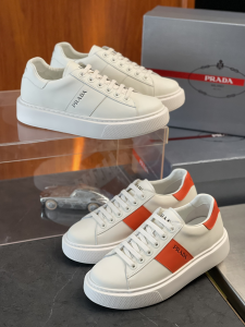 Replica Mens Shoes Prada Vintage Leather Sneaker in White 38 To 45 A151PP580 AA190510