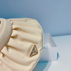 Replica Womens Hats Prada Beige Cotton Visor Cap Hat A190PP180 AA190599