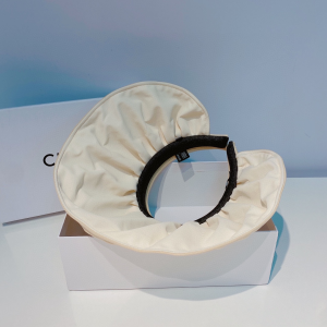 Replica Womens Hats Prada Beige Cotton Visor Cap Hat A190PP180 AA190599