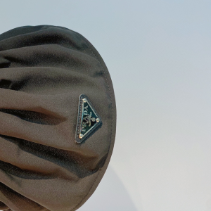 Replica Womens Hats Prada Black Cotton Visor Cap Hat A190PP180 AA190598