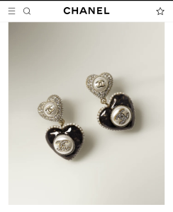 Replica Womens Jewelry Chanel Crystal CC Heart Earrings A152PP180 AA190561