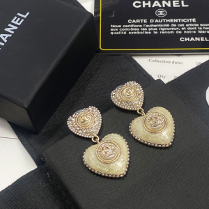 Replica Womens Jewelry Chanel Crystal CC Heart Earrings A152PP180 AA190561