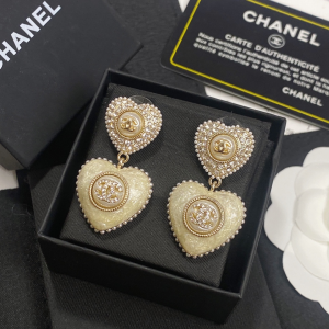Replica Womens Jewelry Chanel Crystal CC Heart Earrings A152PP180 AA190561