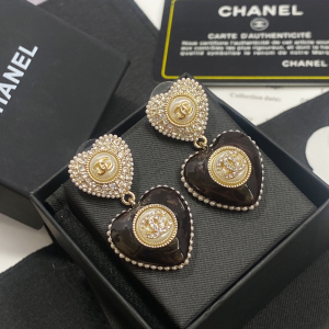 Replica Womens Jewelry Chanel Crystal CC Heart Earrings A152PP180 AA190561