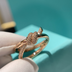 Tiffany Knot Rings Yellow Gold Diamonds 