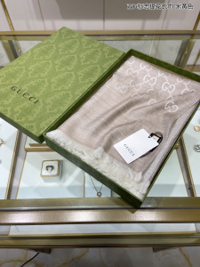 Replica Womens Scarf Gucci GG Silk Cashmere Scarf in Beige 70x200CM A151PP280 AA190441