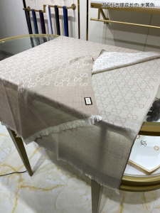 Replica Womens Scarf Gucci GG Silk Cashmere Scarf in Beige 70x200CM A151PP280 AA190441