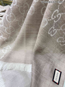 Replica Womens Scarf Gucci GG Silk Cashmere Scarf in Beige 70x200CM A151PP280 AA190441