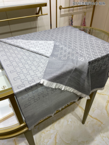 Replica Womens Scarf Gucci GG Silk Cashmere Scarf in Gray 70x200CM A151PP280 AA190443