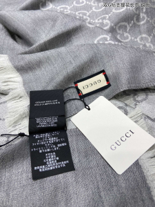 Replica Womens Scarf Gucci GG Silk Cashmere Scarf in Gray 70x200CM A151PP280 AA190443