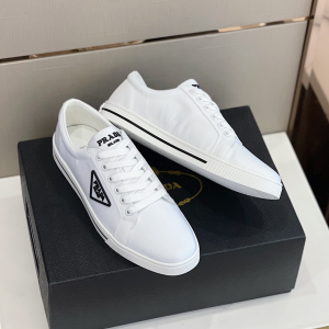 Replica Mens Shoes Prada White Nylon Low Top Sneakers 38 To 45 A151PP480 AA190932
