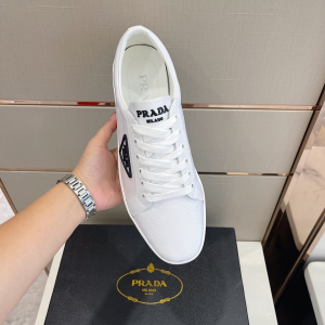 Replica Mens Shoes Prada White Nylon Low Top Sneakers 38 To 45 A151PP480 AA190932